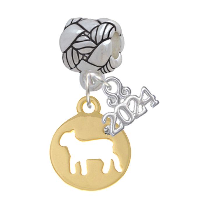 Delight Jewelry Plated Lamb Silhouette Woven Rope Charm Bead Dangle with Year 2024 Image 4
