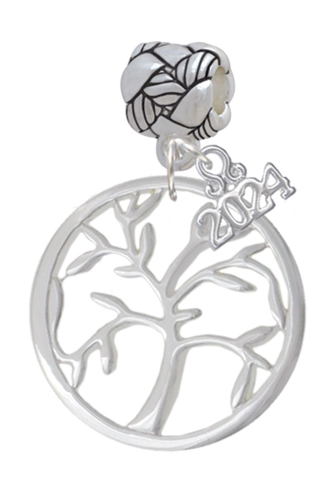 Delight Jewelry Tree of Life in Circle Woven Rope Charm Bead Dangle with Year 2024 Image 1