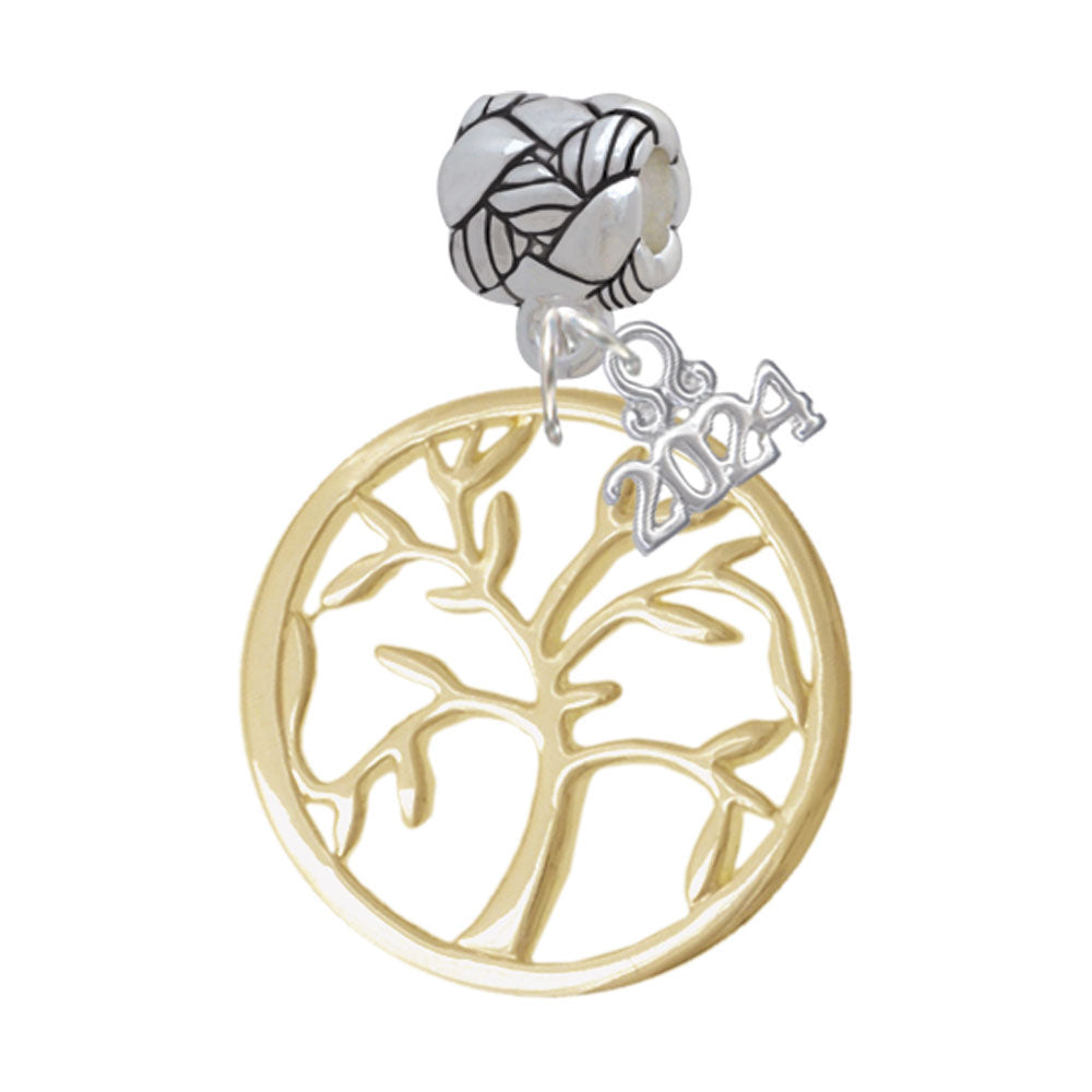 Delight Jewelry Tree of Life in Circle Woven Rope Charm Bead Dangle with Year 2024 Image 4
