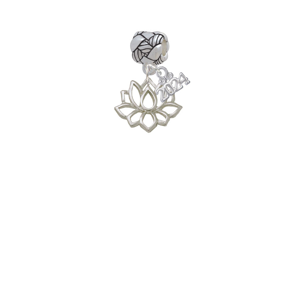 Delight Jewelry Plated Lotus Outline Woven Rope Charm Bead Dangle with Year 2024 Image 2