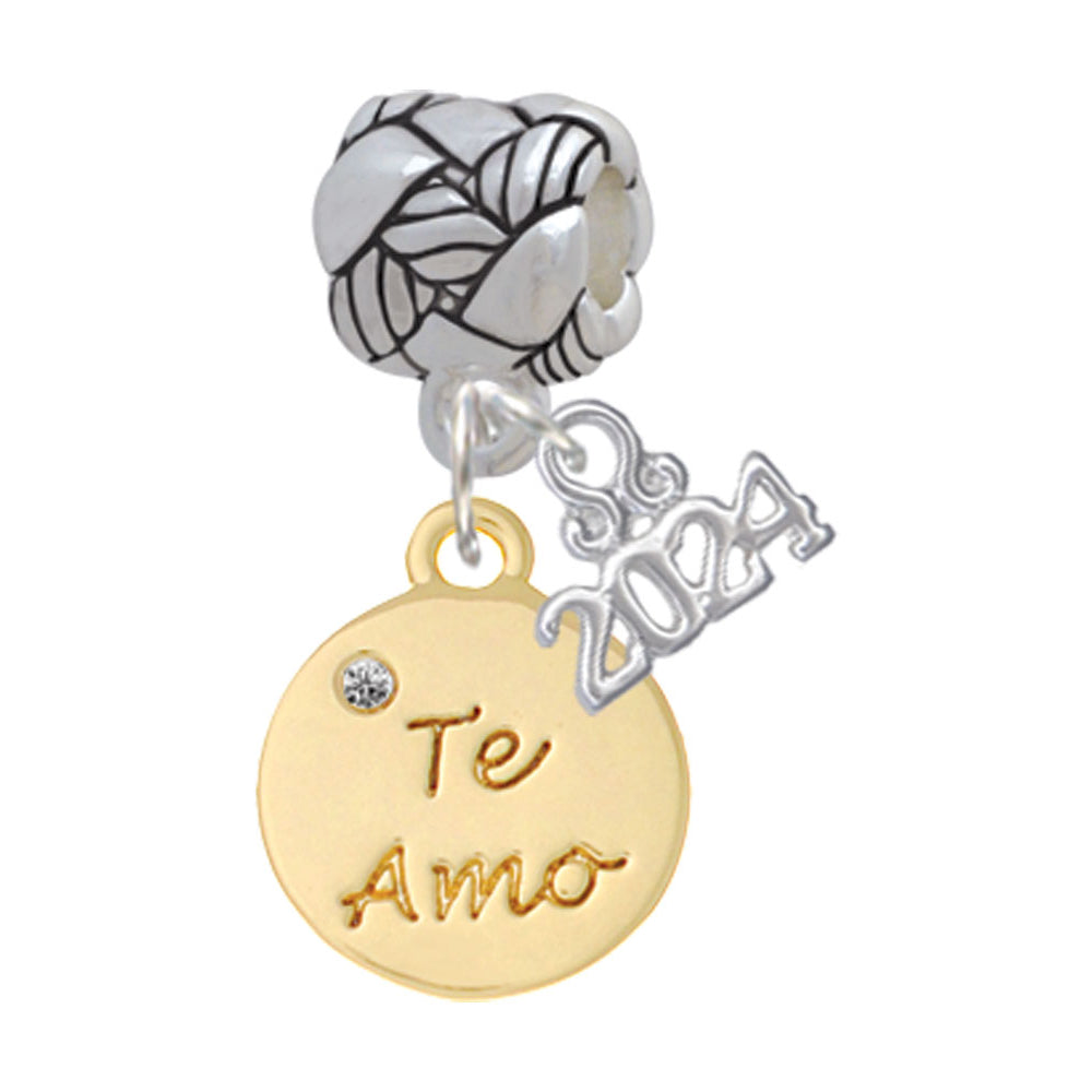 Delight Jewelry Goldtone Love You Disc Woven Rope Charm Bead Dangle with Year 2024 Image 7