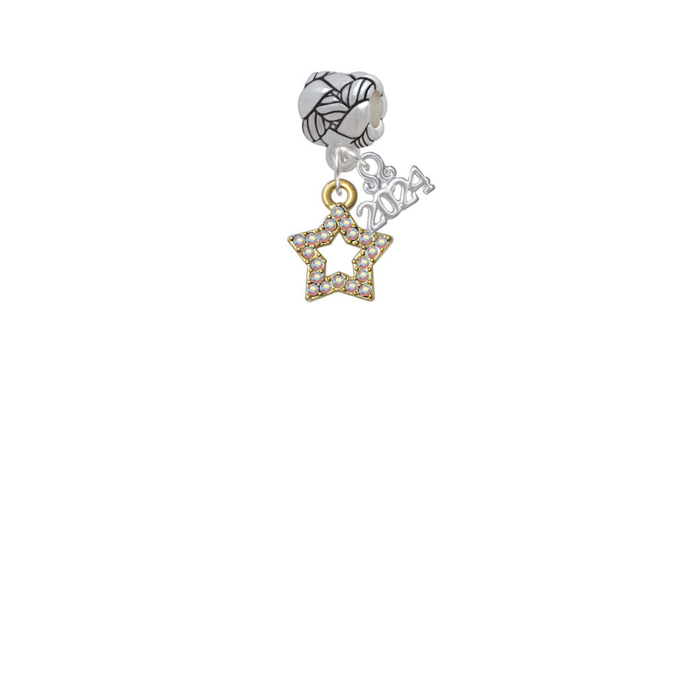 Delight Jewelry Plated AB Crystal Lucky Star Woven Rope Charm Bead Dangle with Year 2024 Image 2
