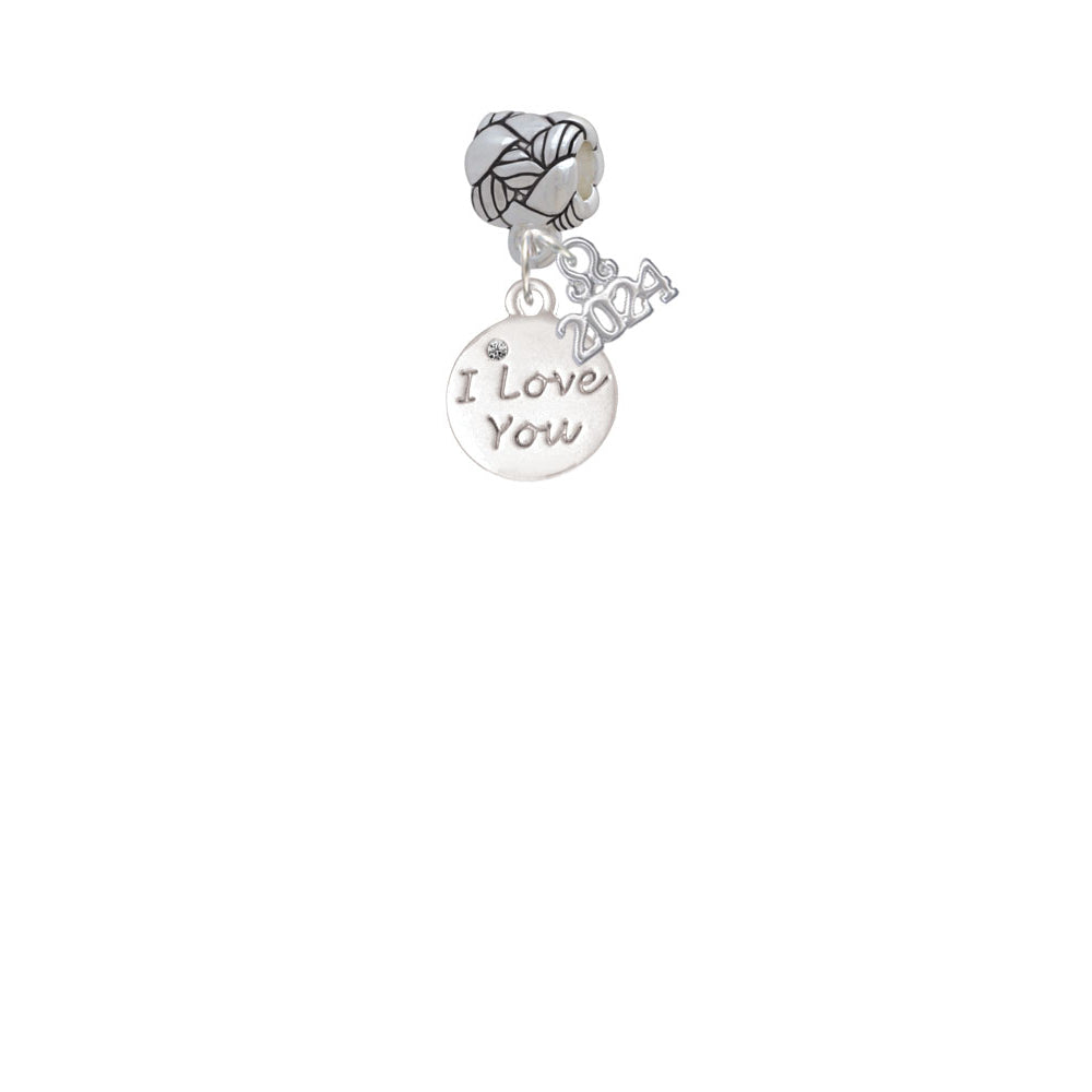 Delight Jewelry Silvertone Love You Disc Woven Rope Charm Bead Dangle with Year 2024 Image 2