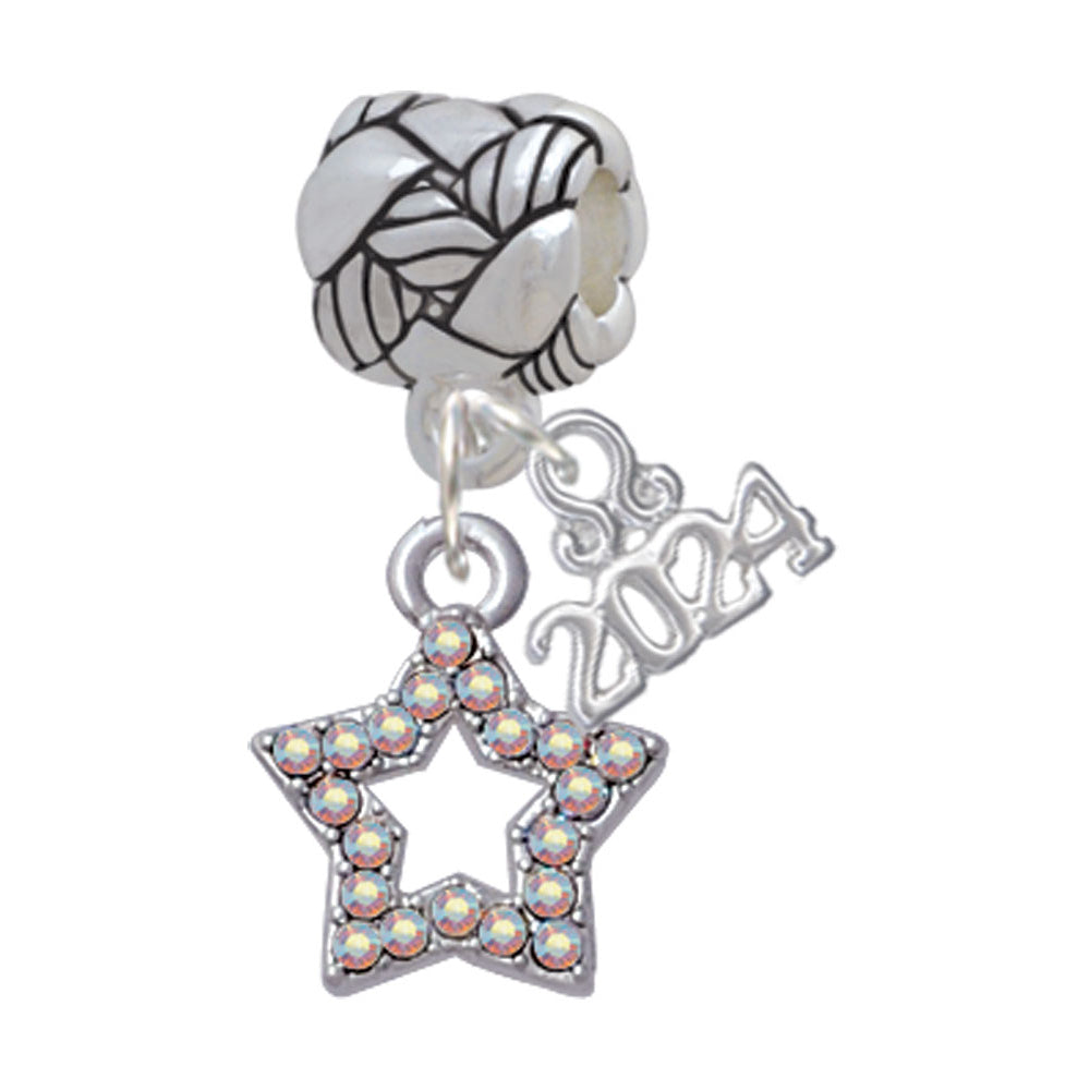 Delight Jewelry Plated AB Crystal Lucky Star Woven Rope Charm Bead Dangle with Year 2024 Image 4