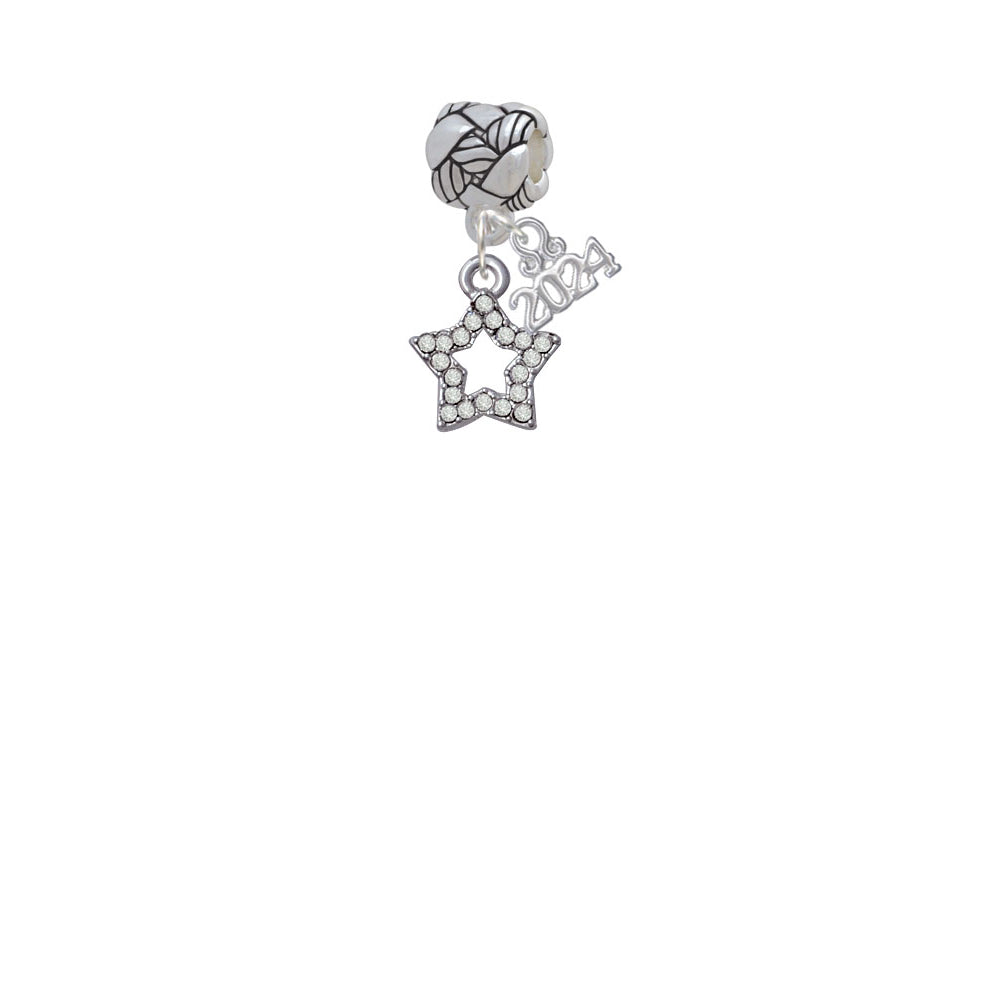 Delight Jewelry Plated Clear Crystal Lucky Star Woven Rope Charm Bead Dangle with Year 2024 Image 2