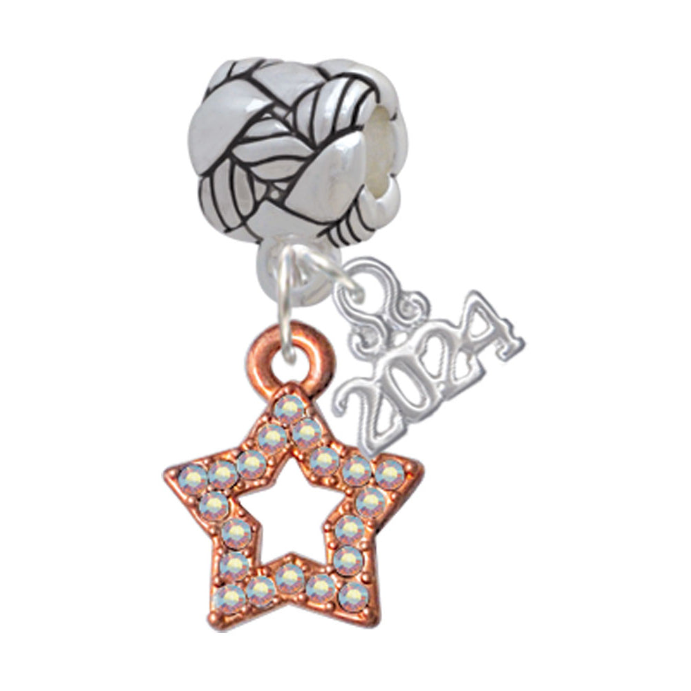 Delight Jewelry Plated AB Crystal Lucky Star Woven Rope Charm Bead Dangle with Year 2024 Image 7