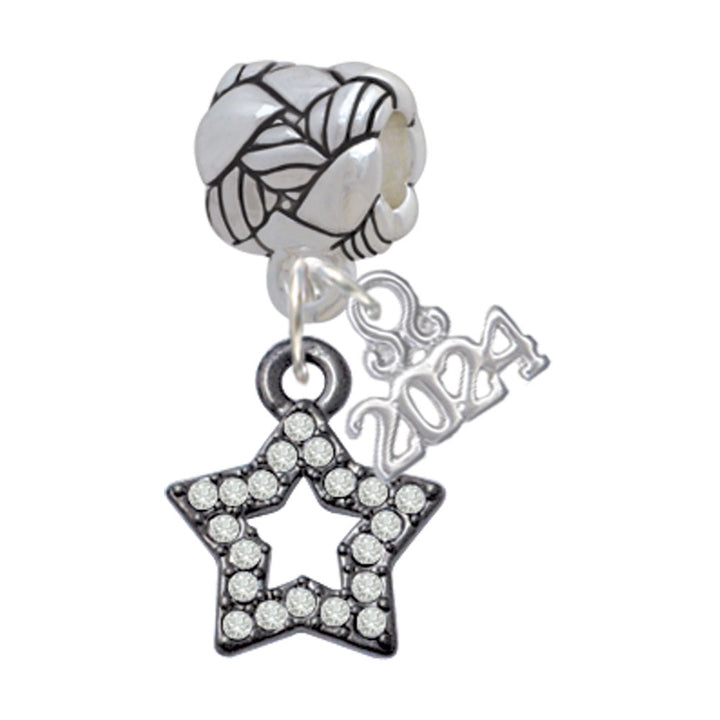 Delight Jewelry Plated Clear Crystal Lucky Star Woven Rope Charm Bead Dangle with Year 2024 Image 6