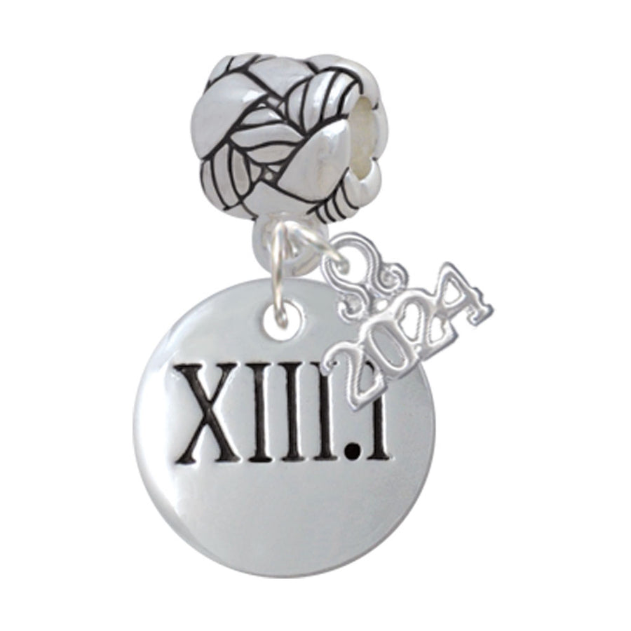 Delight Jewelry Silvertone Marathons Roman Numeral Woven Rope Charm Bead Dangle with Year 2024 Image 1