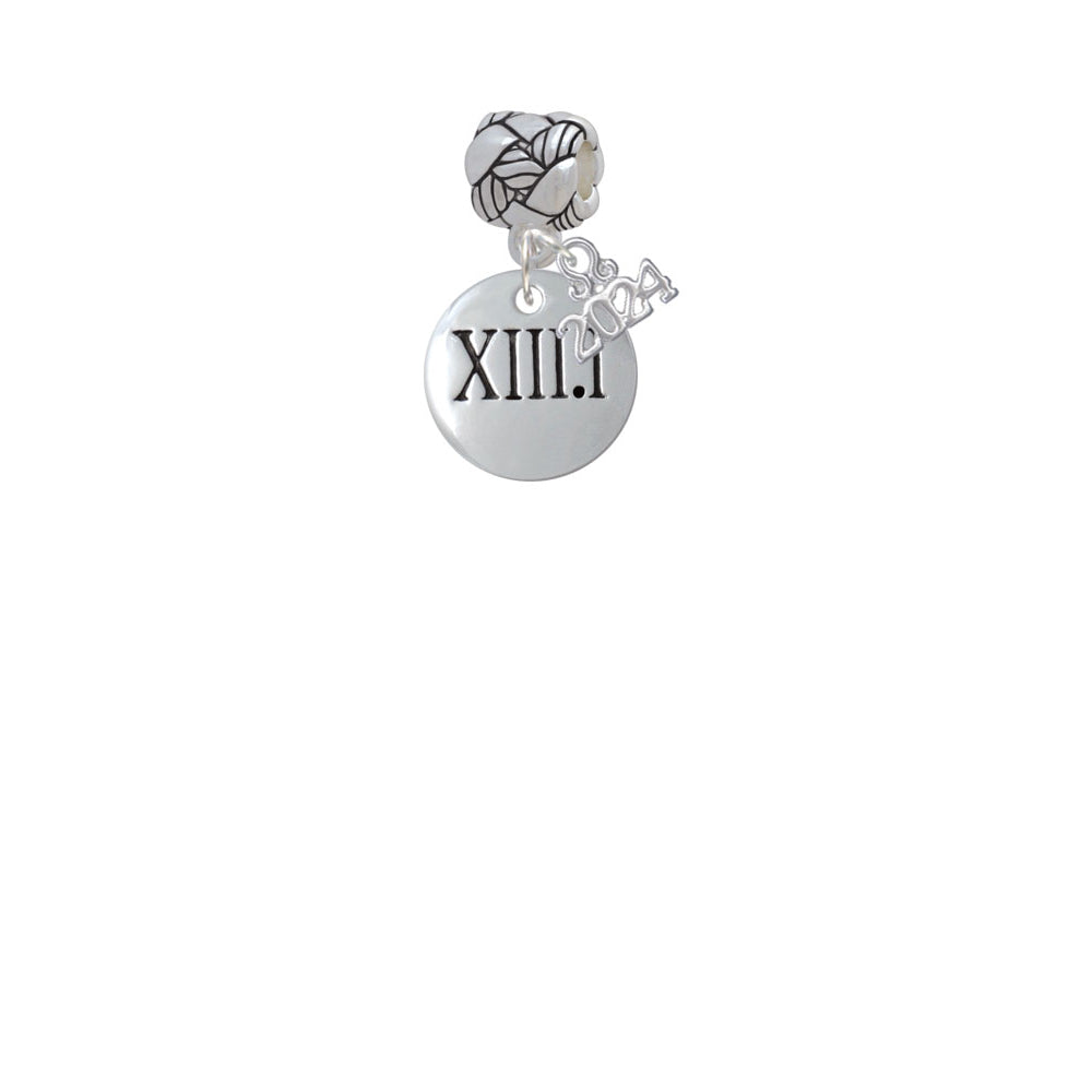 Delight Jewelry Silvertone Marathons Roman Numeral Woven Rope Charm Bead Dangle with Year 2024 Image 2