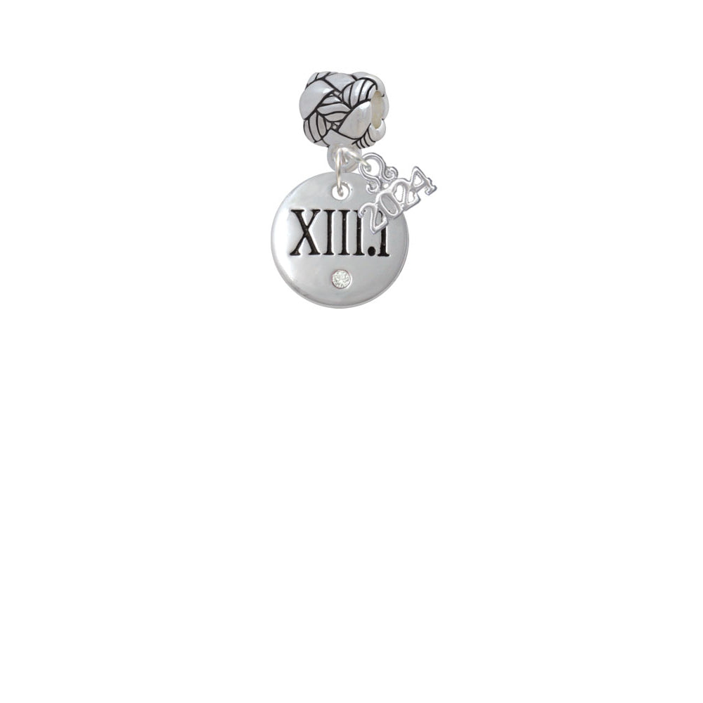 Delight Jewelry Silvertone Half Marathon with Crystal Roman Numeral Woven Rope Charm Bead Dangle with Year 2024 Image 2