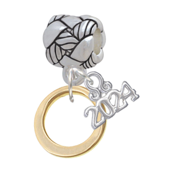 Delight Jewelry Plated Medium Karma Ring Woven Rope Charm Bead Dangle with Year 2024 Image 4
