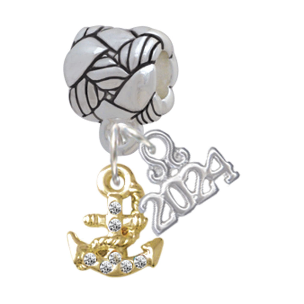 Delight Jewelry Plated Mini AB Crystal Anchor of Hope Woven Rope Charm Bead Dangle with Year 2024 Image 4