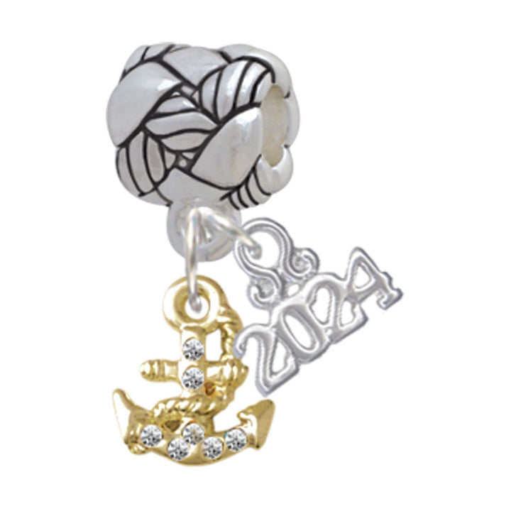 Delight Jewelry Plated Mini AB Crystal Anchor of Hope Woven Rope Charm Bead Dangle with Year 2024 Image 4
