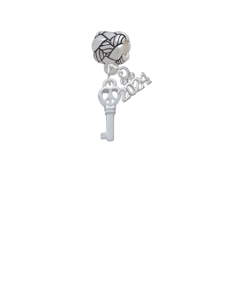 Delight Jewelry Plated Mini Open Peace Heart Key Woven Rope Charm Bead Dangle with Year 2024 Image 2