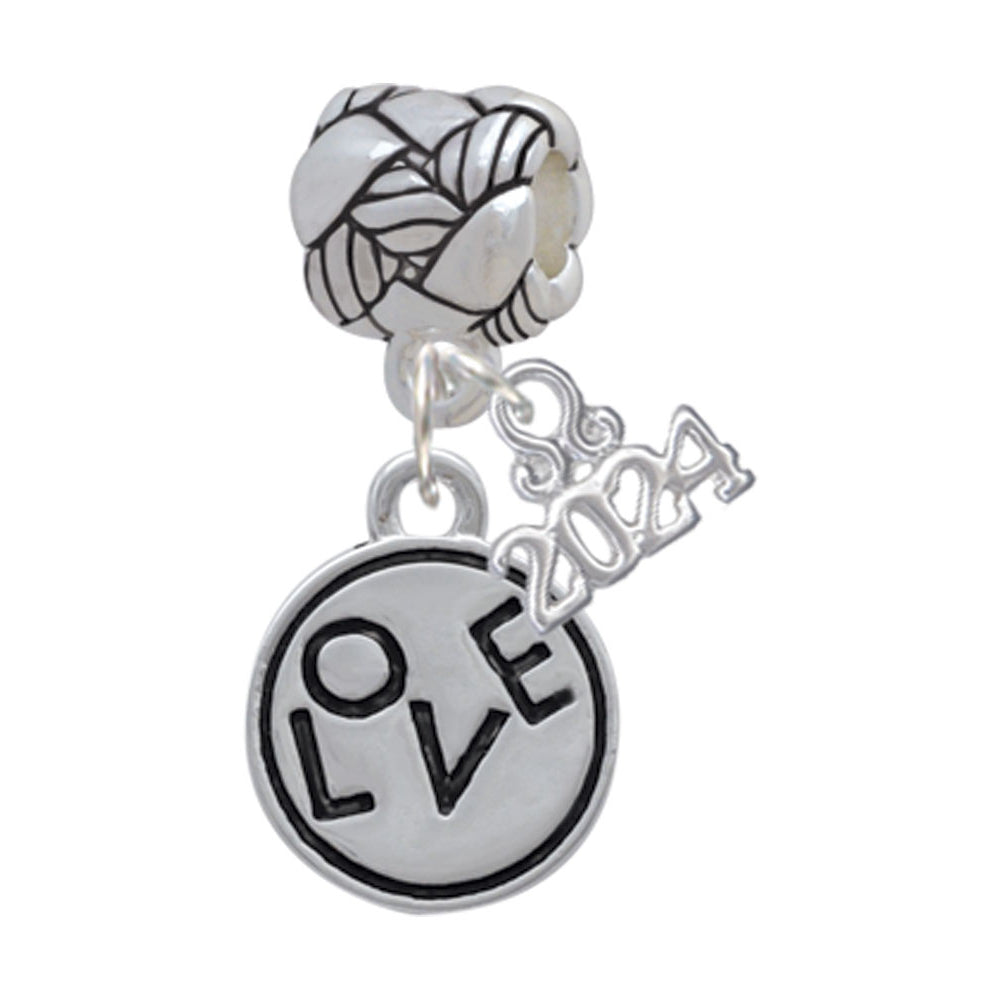 Delight Jewelry Silvertone Message in Circle Woven Rope Charm Bead Dangle with Year 2024 Image 6