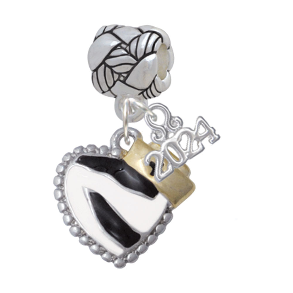 Delight Jewelry Animal Print Heart with Nurse Hat Woven Rope Charm Bead Dangle with Year 2024 Image 4