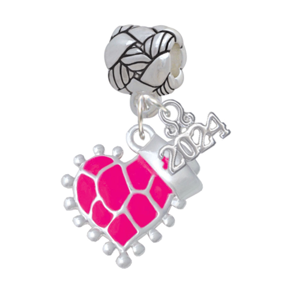 Delight Jewelry Animal Print Heart with Nurse Hat Woven Rope Charm Bead Dangle with Year 2024 Image 6