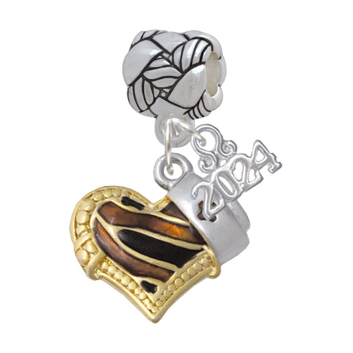 Delight Jewelry Animal Print Heart with Nurse Hat Woven Rope Charm Bead Dangle with Year 2024 Image 7