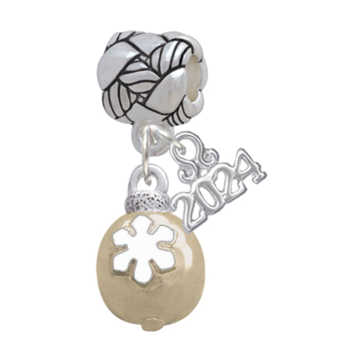 Delight Jewelry Plated Ornament with Snowflake Woven Rope Charm Bead Dangle with Year 2024 Image 1
