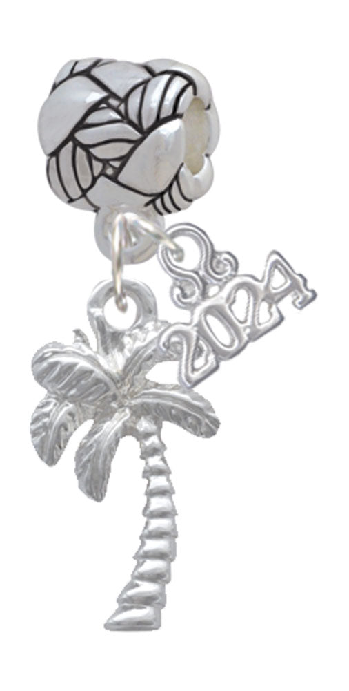 Delight Jewelry Plated Palm Tree Woven Rope Charm Bead Dangle with Year 2024 Image 1