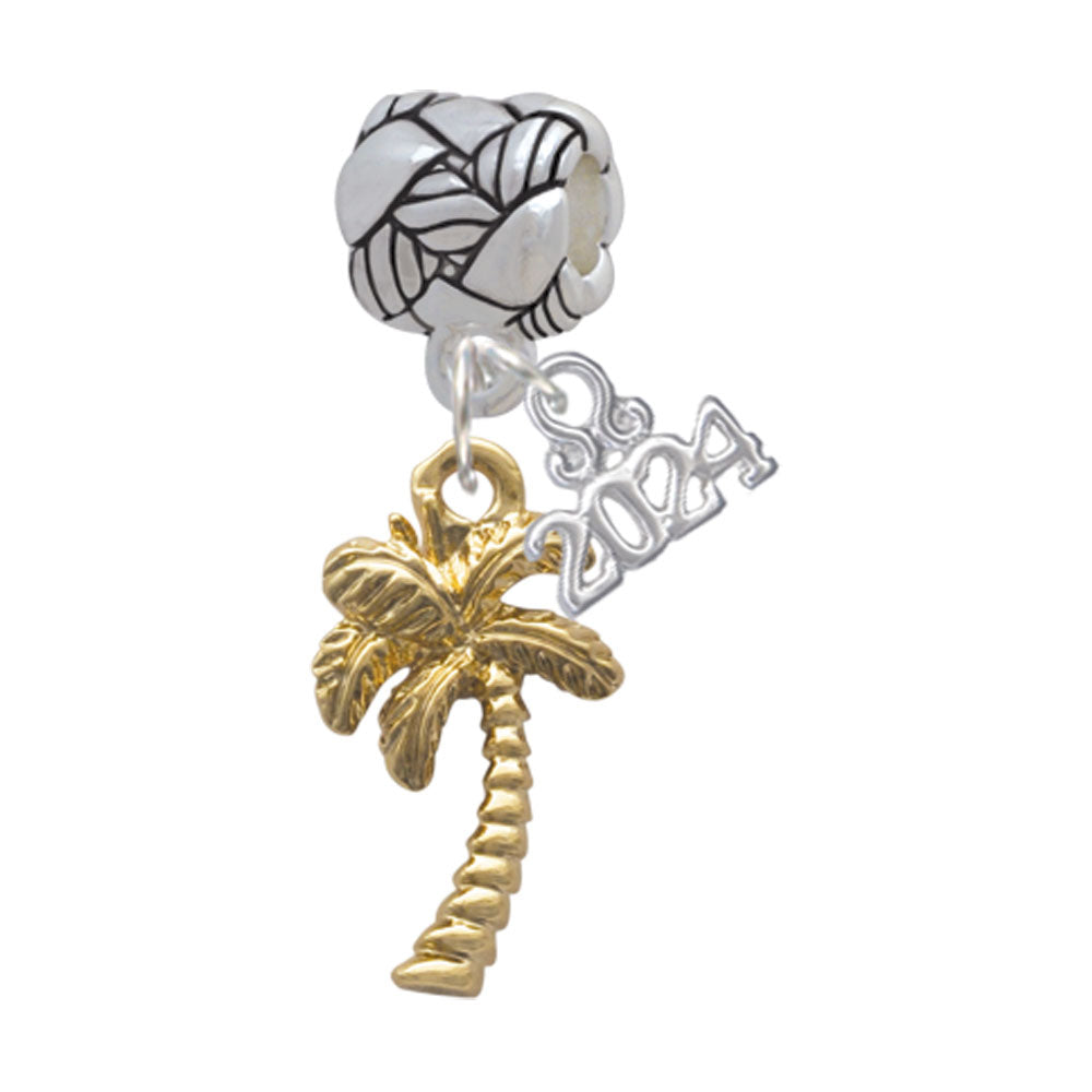 Delight Jewelry Plated Palm Tree Woven Rope Charm Bead Dangle with Year 2024 Image 4