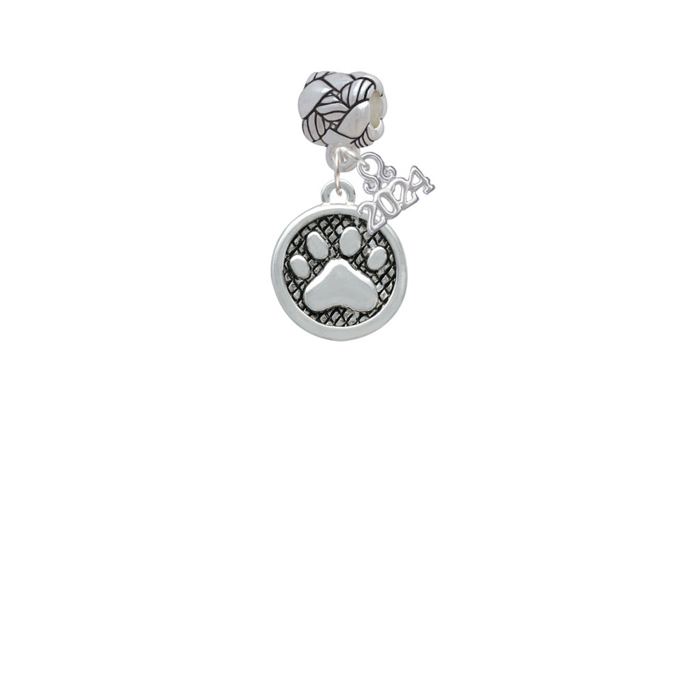 Delight Jewelry Plated Paw in Circle Woven Rope Charm Bead Dangle with Year 2024 Image 2