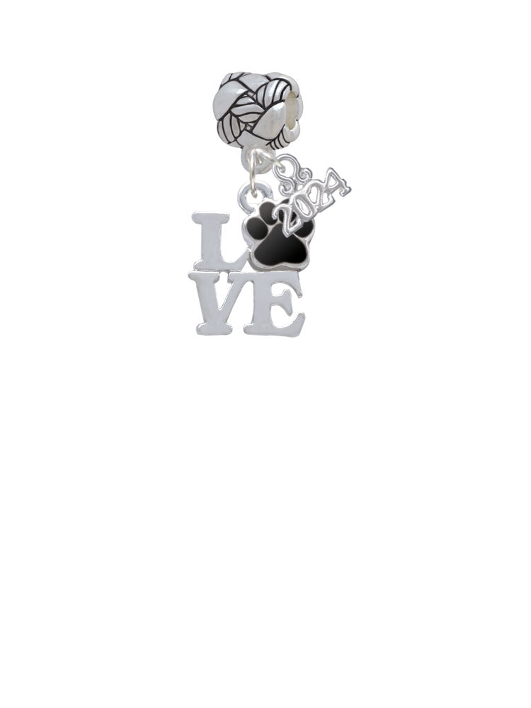 Delight Jewelry Silvertone Love with Color Paw Woven Rope Charm Bead Dangle with Year 2024 Image 2