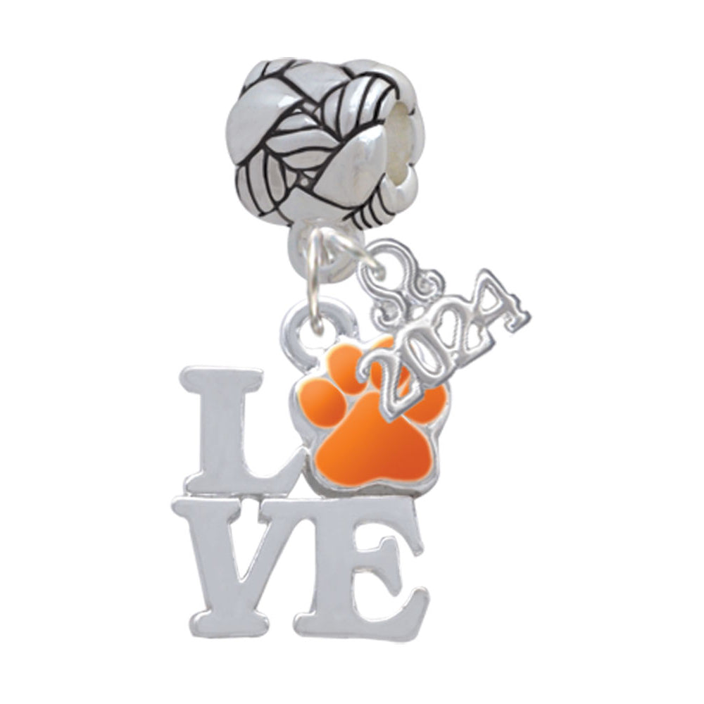 Delight Jewelry Silvertone Love with Color Paw Woven Rope Charm Bead Dangle with Year 2024 Image 8