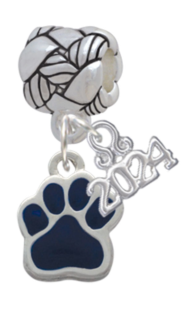 Delight Jewelry Silvertone Small Color Paw Woven Rope Charm Bead Dangle with Year 2024 Image 3