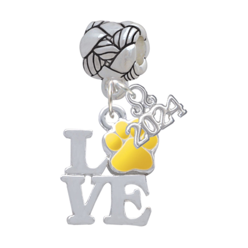 Delight Jewelry Silvertone Love with Color Paw Woven Rope Charm Bead Dangle with Year 2024 Image 9