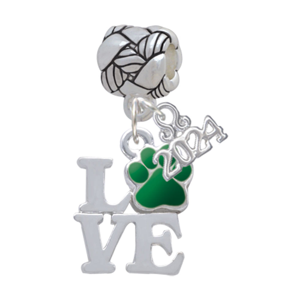 Delight Jewelry Silvertone Love with Color Paw Woven Rope Charm Bead Dangle with Year 2024 Image 10