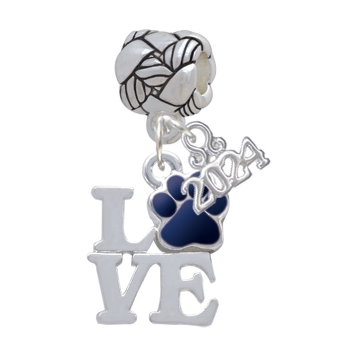 Delight Jewelry Silvertone Love with Color Paw Woven Rope Charm Bead Dangle with Year 2024 Image 11