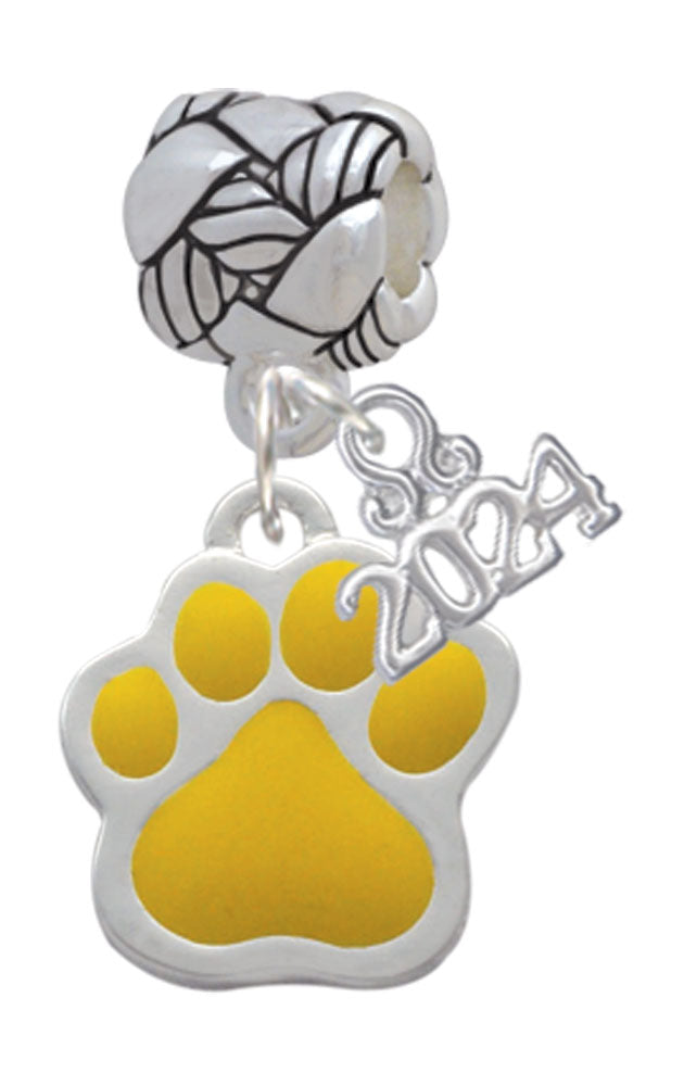 Delight Jewelry Silvertone Large Enamel Paw Woven Rope Charm Bead Dangle with Year 2024 Image 10