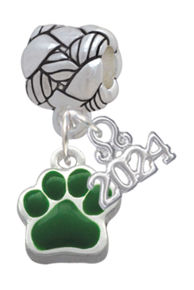 Delight Jewelry Silvertone Small Color Paw Woven Rope Charm Bead Dangle with Year 2024 Image 4