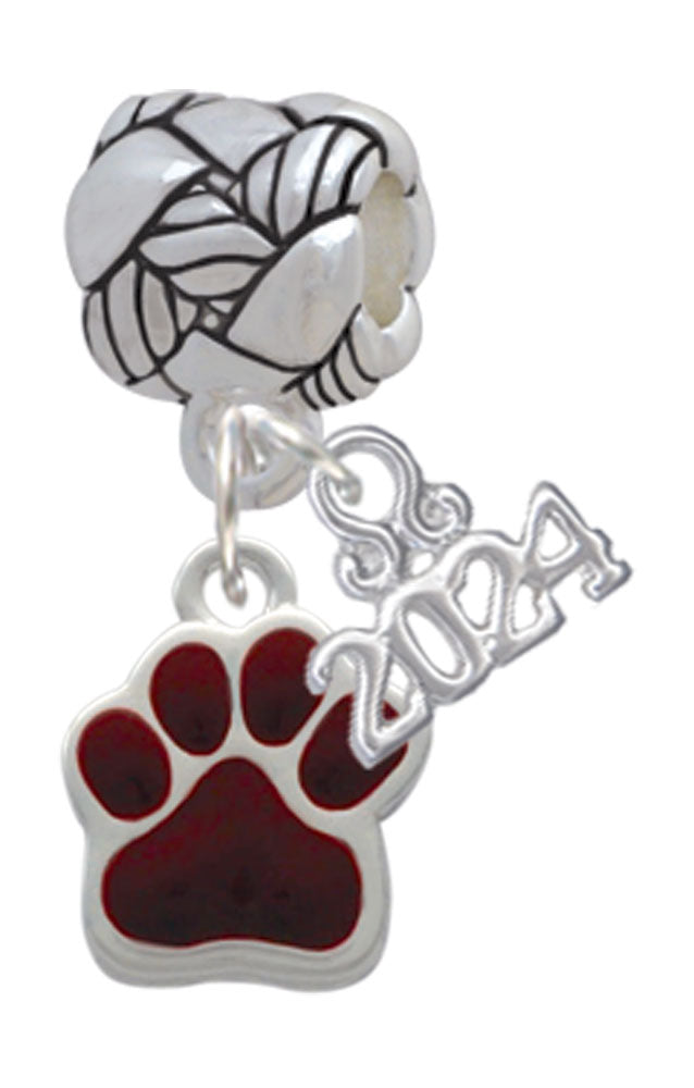 Delight Jewelry Silvertone Small Color Paw Woven Rope Charm Bead Dangle with Year 2024 Image 4
