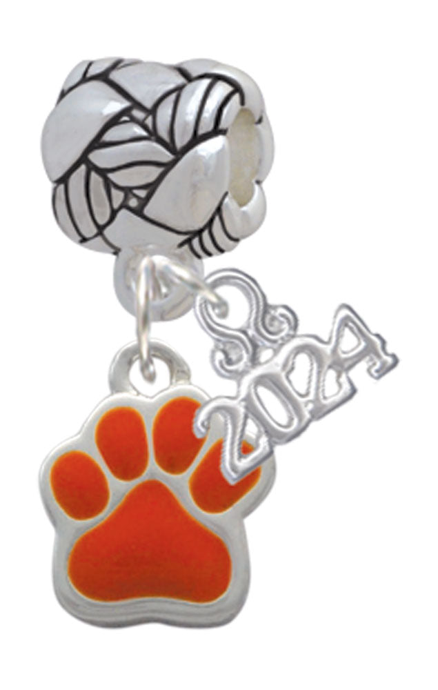 Delight Jewelry Silvertone Small Color Paw Woven Rope Charm Bead Dangle with Year 2024 Image 6