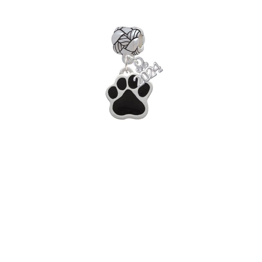 Delight Jewelry Silvertone Large Enamel Paw Woven Rope Charm Bead Dangle with Year 2024 Image 12