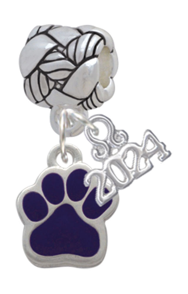 Delight Jewelry Silvertone Small Color Paw Woven Rope Charm Bead Dangle with Year 2024 Image 7