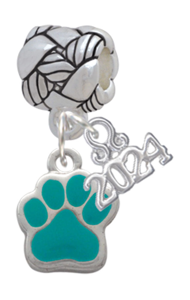 Delight Jewelry Silvertone Small Color Paw Woven Rope Charm Bead Dangle with Year 2024 Image 8