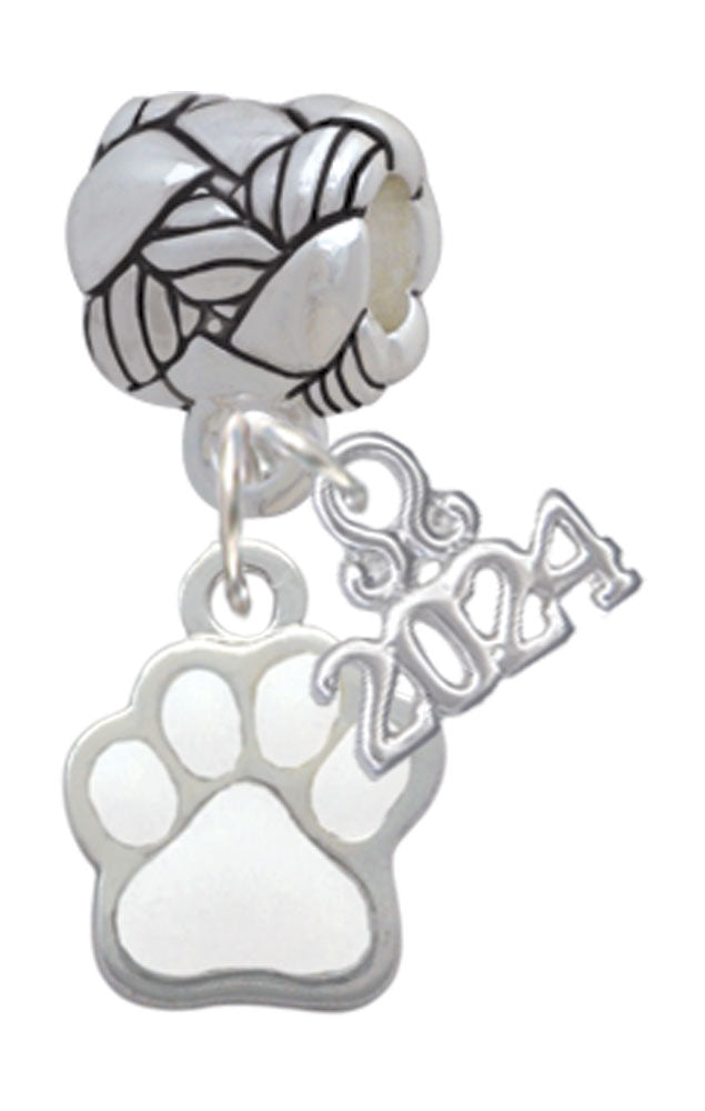 Delight Jewelry Silvertone Small Color Paw Woven Rope Charm Bead Dangle with Year 2024 Image 9