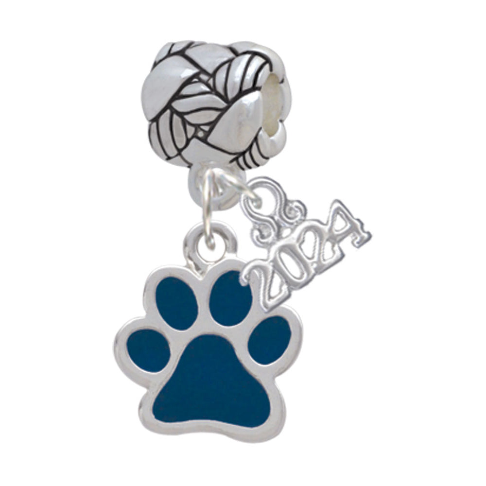 Delight Jewelry Silvertone Medium Translucent Enamel Paw Woven Rope Charm Bead Dangle with Year 2024 Image 9