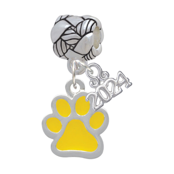 Delight Jewelry Silvertone Medium Translucent Enamel Paw Woven Rope Charm Bead Dangle with Year 2024 Image 10