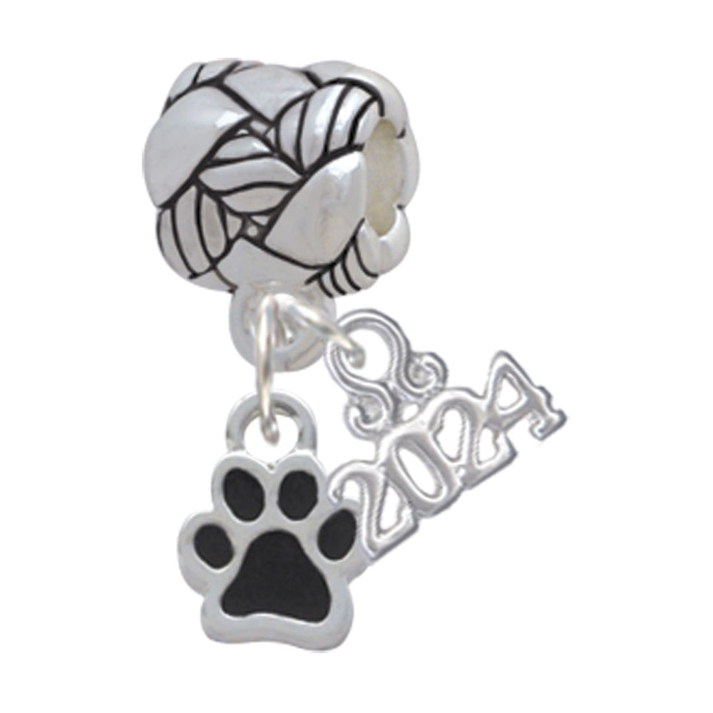Delight Jewelry Silvertone Mini Translucent Enamel Paw Woven Rope Charm Bead Dangle with Year 2024 Image 8