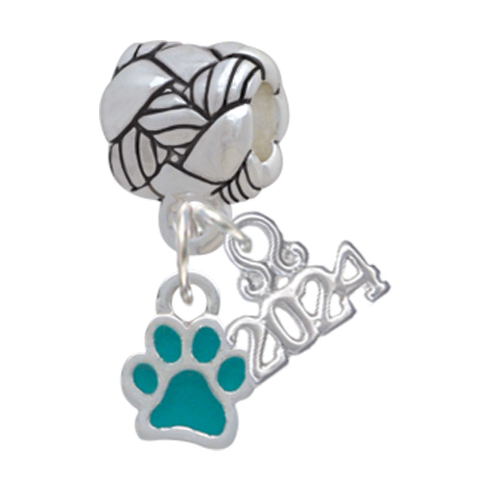Delight Jewelry Silvertone Mini Translucent Enamel Paw Woven Rope Charm Bead Dangle with Year 2024 Image 9