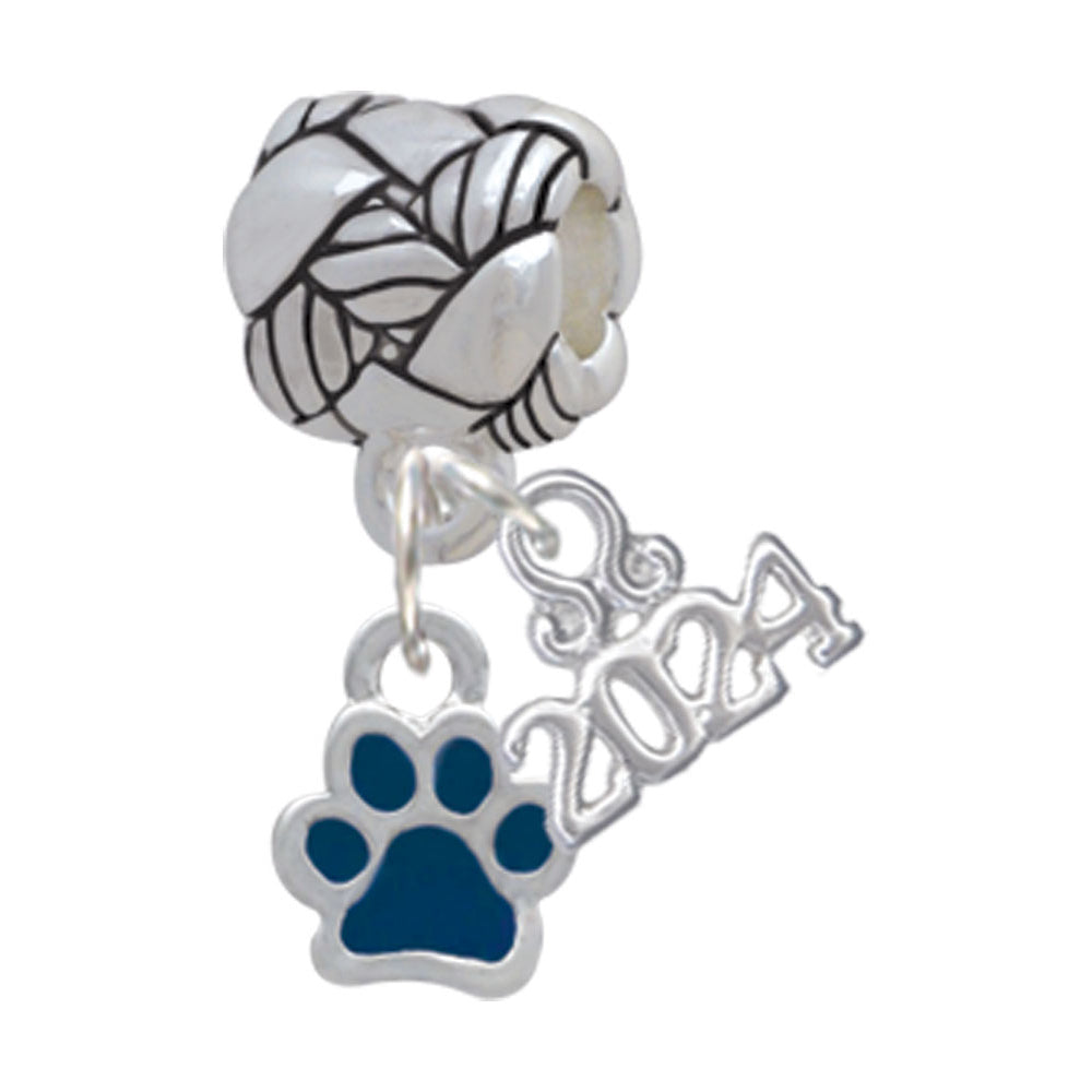 Delight Jewelry Silvertone Mini Translucent Enamel Paw Woven Rope Charm Bead Dangle with Year 2024 Image 10
