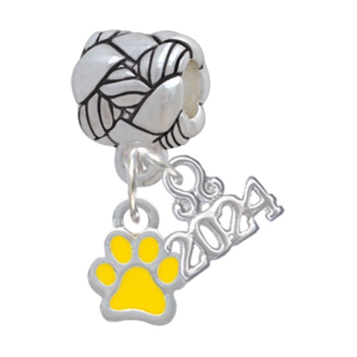 Delight Jewelry Silvertone Mini Translucent Enamel Paw Woven Rope Charm Bead Dangle with Year 2024 Image 11
