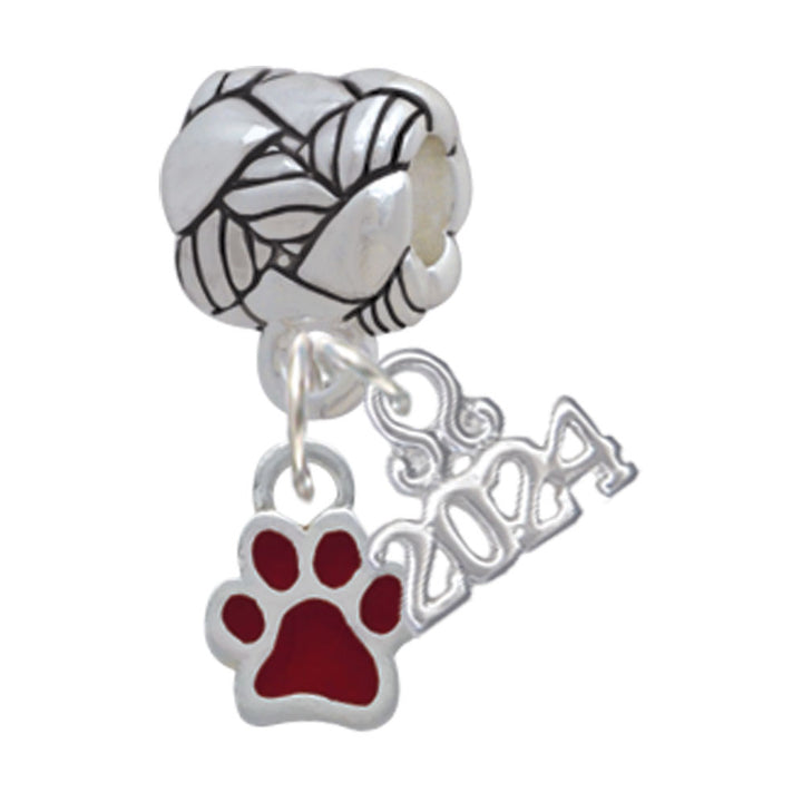 Delight Jewelry Silvertone Mini Translucent Enamel Paw Woven Rope Charm Bead Dangle with Year 2024 Image 12