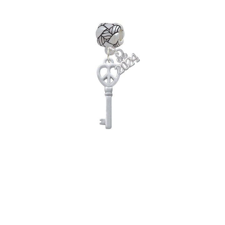 Delight Jewelry Plated Open Peace Heart Key Woven Rope Charm Bead Dangle with Year 2024 Image 1