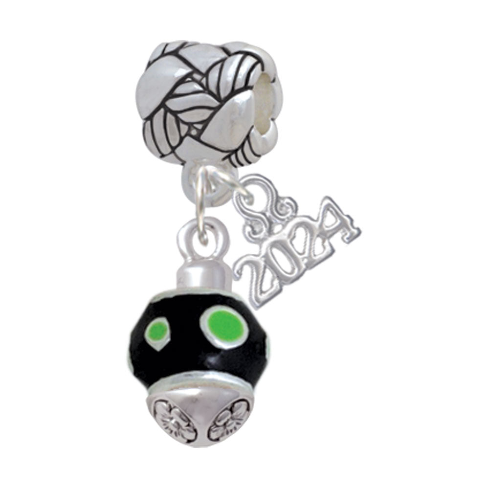 Delight Jewelry Silvertone Dots on Spinner Woven Rope Charm Bead Dangle with Year 2024 Image 8