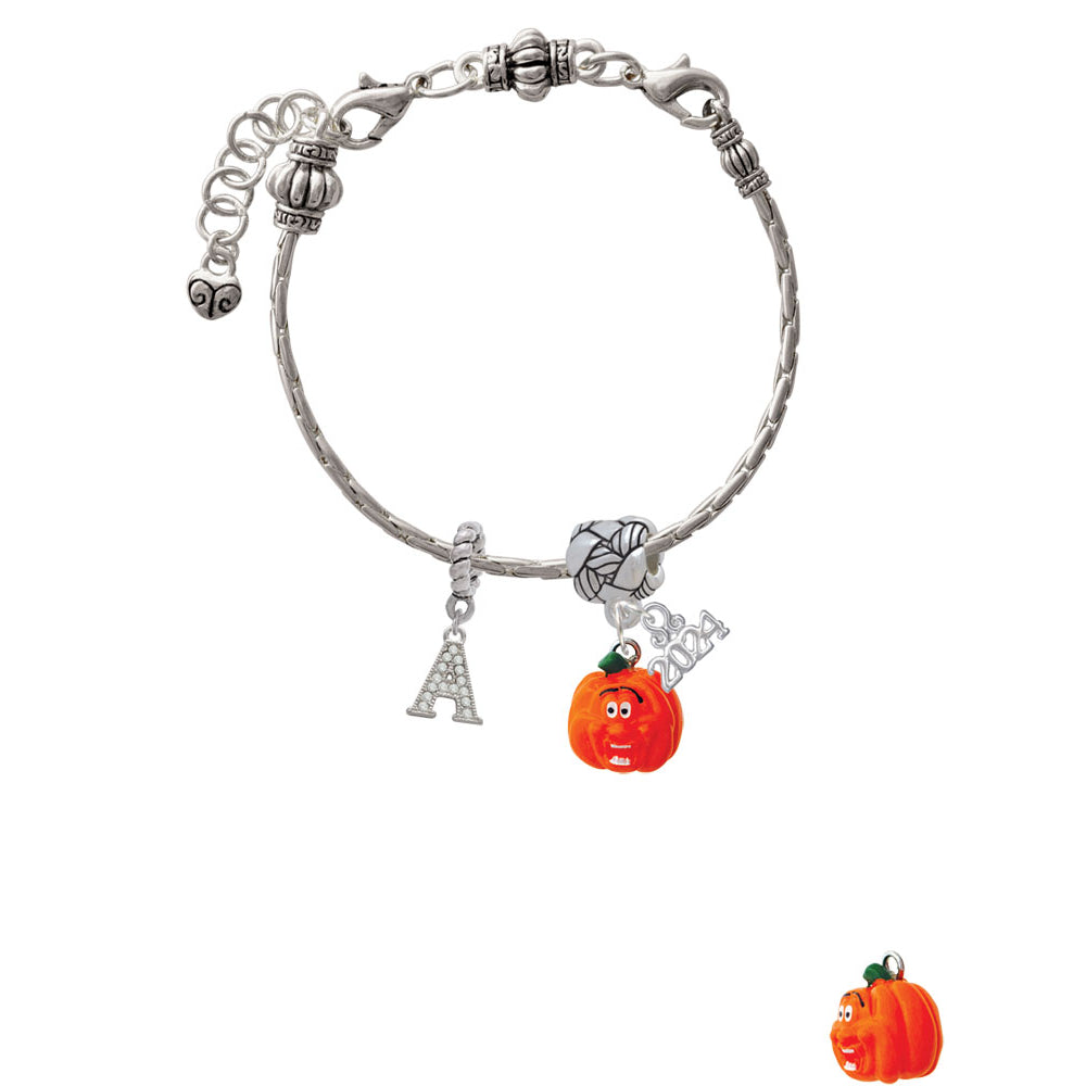Delight Jewelry Resin Funny Face Pumpkin Woven Rope Charm Bead Dangle with Year 2024 Image 3
